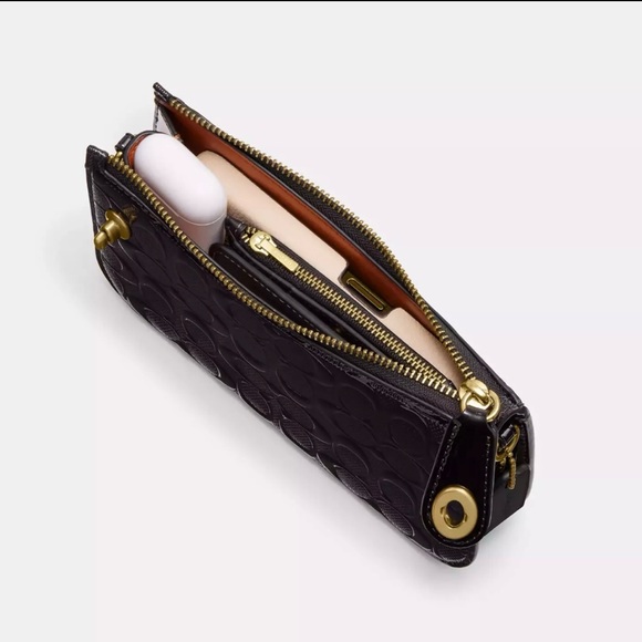 Coach Penn B4/ Black Shoulder Bag Signature Patent Leather CM552 - Picture 4 of 14